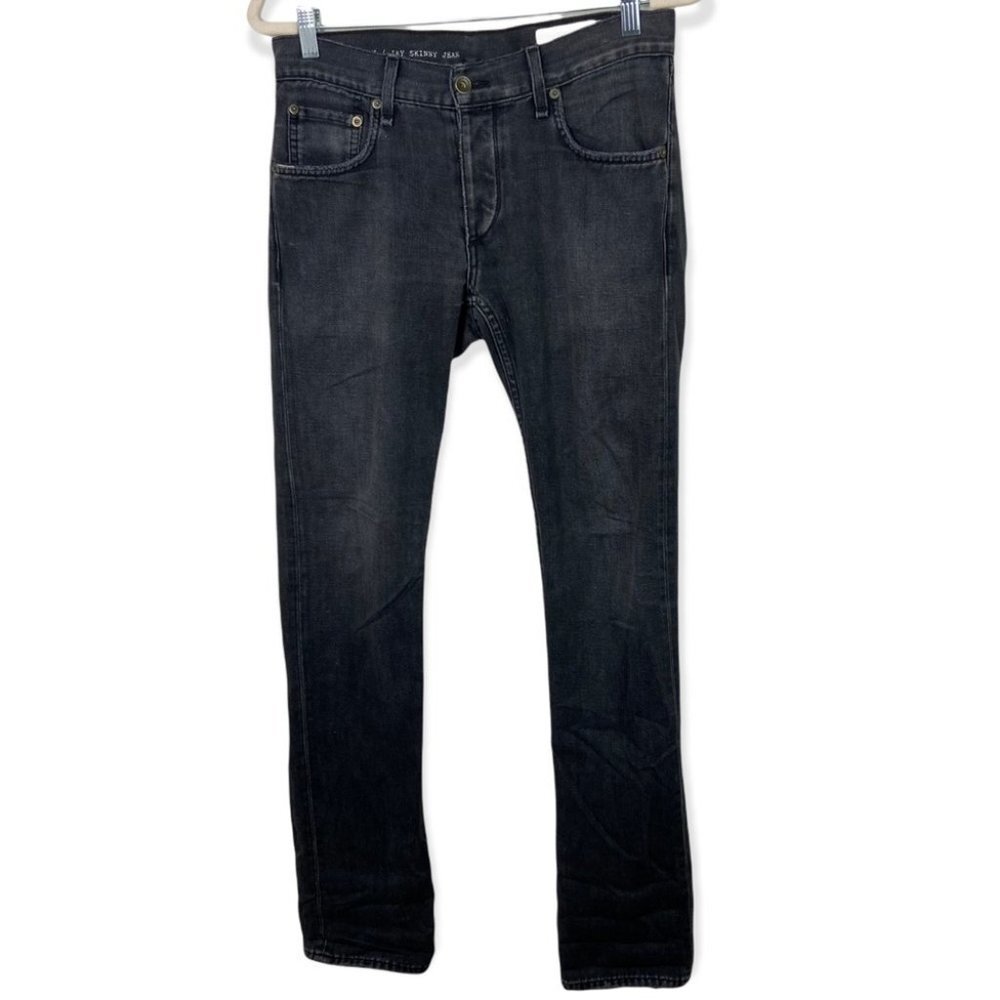 Rag and Bone Jay Skinny Jeans Button Fly Mens Size 30 Cotton Black RB USA Denim‎